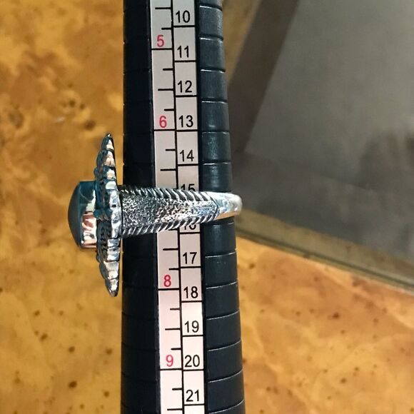 Australian Blue Opal Sterling Silver Ring Size 7 - Picture 8 of 8